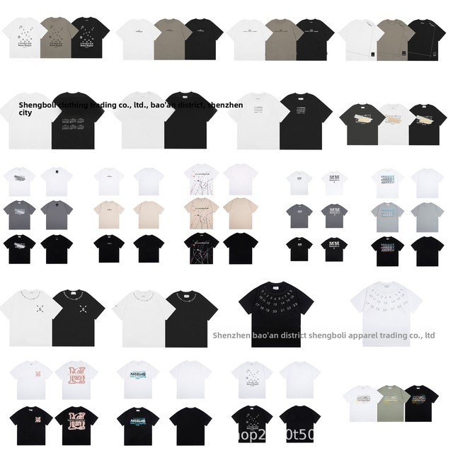 MM6 Series Trendy Brand Wholesale Cotton T-Shirts with Letter Pattern Inspired Minimalist Style for Men's