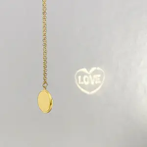 Collana personalizzata con proiezione in linguaggio d'amore per regalo di coppia collana con ciondolo a disco 925 in argento Sterling