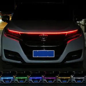 Lampu berjalan siang hari mobil, dimodifikasi lampu hias putih 6000k Led lampu kap mobil Bar lampu kepala Strip