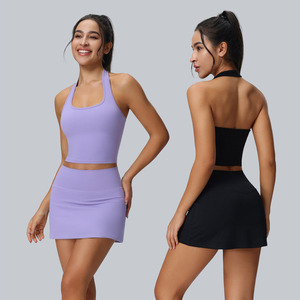 GYM Fitness Slim Sport Wear Elegant Yoga Golf Skirt for Women Tennis Skirt Set avec poche et pantalon de sécurité - Product Image 1