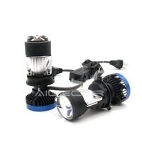 Nouvel Arrivage – Ampoule de Phare Mini H4 69W avec Lentille de Projecteur Bi-LED Matrice I4 6000K – Éclairage Automobile H4 Triple Lentille LED pour Moto