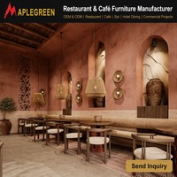 Ensemble de mobilier de restaurant moderne, banquettes sur mesure, table et chaises de salle à manger commerciales, café, hôtel, bar, design en bois de luxe
