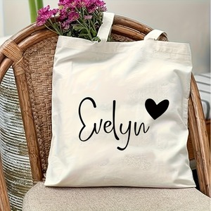 Bolsa de Mano <span class=keywords><strong>Harper</strong></span> Design con Nombre Personalizado, Color Rosa Corazón Café, Regalo para Damas de Honor, Novias, Madres - Product Image 1