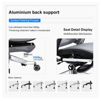 Chaise de bureau ergonomique en maille avec dossier haut réglable, appui-tête 3D, accoudoirs en aluminium PU 5D et option repose-pieds