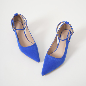 Scarpe da Donna Eleganti con <span class=keywords><strong>Tacco</strong></span> a Spillo e Cinturino alla Caviglia, in Camoscio Rosso, Taglie Grandi, Design D'Orsay, Fornitore all'Ingrosso - Product Image 5