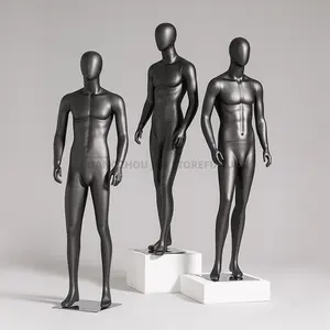 Best Selling Quality Male Mannequin Full-body Stand Fiberglass Modern Men Mannequin Black For Clothes Store