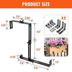 Soportes universales ajustables de acero Db para cajas de ventana, 2 uds., 4 uds., para barandillas, suministros de jardín - Product Image 6