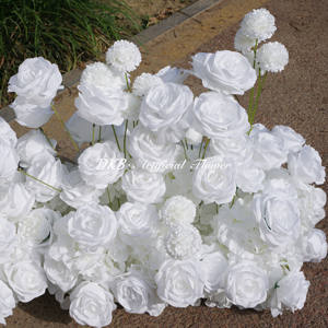 Nuevo estilo de Venta caliente personalizable escena de boda Fondo tela flor arco blanco corazón forma flor arco - Product Image 3
