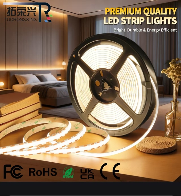 High Quality 5V 12V 24V 220V 2800k-6500k Rgbic Rgb Rgbw Cob Led Strip Lights 3mm 8mm 10mm 12mm Led Cob Strip IP67IP68