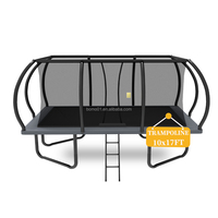 Trampolín Rectangular Profesional Zoshine de 10x17 Pies con Red de Seguridad y Escalera Antideslizante, Trampolín Cuadrado de Gimnasia con Diseño Seguro