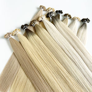 Venta caliente <span class=keywords><strong>Balayage</strong></span> Mezcla Extensiones de <span class=keywords><strong>cabello</strong></span> humano Cutícula Remy Super Double Drawn Flat Ktips Pre-bonded Hair - Product Image 2