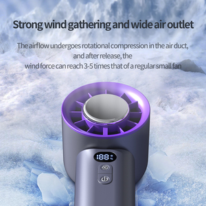 Ventilateur portable électrique pliable sans pales, silencieux, à batterie, avec moteur sans balais à plus de cinq vitesses, pour usage commercial - Product Image 4