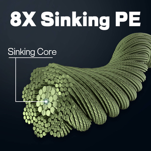 DORISEA X8+1 Fil de pêche tressé à descente rapide, ligne multifilament pour <span class=keywords><strong>carpe</strong></span>, 100m-<span class=keywords><strong>1000m</strong></span>, vert armée, rivière - Product Image 3