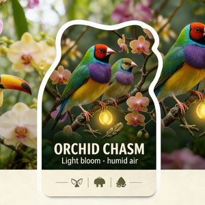 Diffuseur d'air pour voiture Exotic Gouldian Finch, parfum Orchid Chasm Light Bloom, diffuseur d'arômes végétaux naturels - Product Image 1