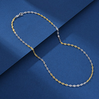 TIANYIDA Collier écologique en or et argent 18 ct Chaîne de câble Cool Hip Hop Style tout-en-un plaqué pour cadeau