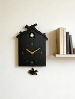 Horloge à coucou décorative en bois et quartz pour la maison, avec affichage précis des heures par aiguille, design européen antique pour salon