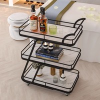 Chariot multifonctionnel commercial pour la livraison et le stockage de repas et de thé dans les banques de restaurants KTVs Bars Console Tables Solution