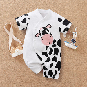 Thế Hệ Mới Trẻ Sơ Sinh Jumpsuit Mùa Hè Giản Dị Ngắn Tay Áo Nút 100% Bông Mô Hình Động Vật Thương Mại Nước Ngoài Đảo Ngược Gió - Product Image 2