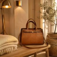 Sac fourre-tout vintage en cuir véritable pour l'hiver et l'automne, avec deux poignées, fermeture éclair et fermoir, logo personnalisé OEM ODM