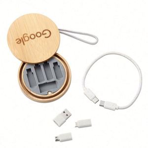 Câble USB en bois écologique en gros |   Cadeaux technologiques promotionnels personnalisés et durables avec logo |   Câble biodégradable pour les entreprises - Product Image 4