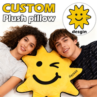 Bantal Boneka Bintang OEM Custom Lucu dengan Ekspresi Mengedipkan Mata, Super Lembut, Dapat Dicuci, Isi Kapas PP, Grosir Pabrik untuk Hadiah