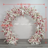 Arche de fleurs artificielles de couleur neutre pour décoration de mariage, arche de fleurs artificielles pour fond de mariage, vente en gros