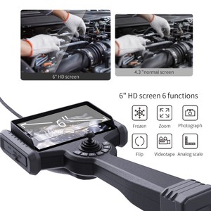 Vidéoscope industriel durable de 5 m de long avec fibre optique, caméra endoscopique à LED arrière lumineuse et écran tactile pour échangeurs de chaleur - Product Image 4