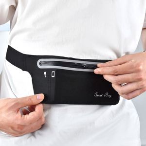 Cinturón Deportivo Ajustable de Nuevo Diseño de Fábrica BSCI, Riñonera Delgada con Bolsillo Expandible, Cinturón Deportivo Negro Impermeable para Correr - Product Image 4