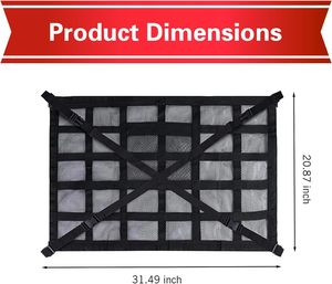 Organisateur de rangement de toit double couche en maille, filet de chargement pour toit de voiture, rangement de toit pour SUV, camionnette, <span class=keywords><strong>camping</strong></span>, voyage, road trip - Product Image 2