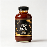 Etiquetas Personalizadas Haoxuan para Botellas de Salsa de Miel, Impresas en Lámina Dorada PET, Adhesivos Impermeables para Empaques de Alimentos Premium