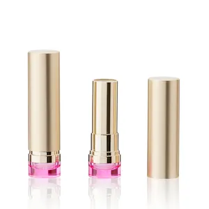 Empty Spectaculargold Aluminum Lipstick Case/container/tubes/packaging With A Pink Base To Display Color Of Lipstick