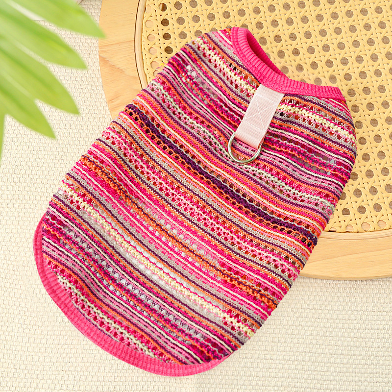 Gilet découpé rouge rose