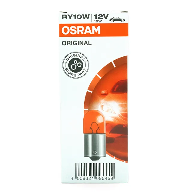 Оригинальные сигнальные лампы OSRAM 5009 T16 12 В RY10W BAU15s с металлической основой, Сделано в Италии, автомобильная лампа T16