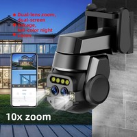 Cámara de Seguridad WiFi 1080P con Zoom Óptico 10x, Cámara IP PTZ para Exteriores con Visión Nocturna a Todo Color, Audio Bidireccional y Diseño Impermeable