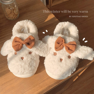 Xixitiao phụ nữ ấm cúng mùa đông mờ cho dép dễ thương khách sạn và lông thú phong cách nêm với tính năng mềm giá thấp cổ phiếu vớ cho - Product Image 5
