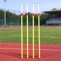 Drapeau de signalisation rouge professionnel pour arbitre d'athlétisme Vance Sports, avec long mât en fibre de verre, robuste et mobile pour l'extérieur
