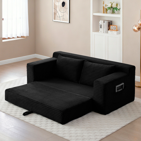 Black + Corduroy + 3 Seat + Foam