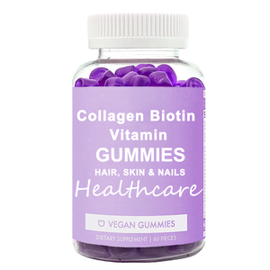 OEM Private Label Dietary Supplement Vegan Gummies Natural Fruit Flavor Collagen Biotin Vitamin Gummies for Hair, Skin & Nails - Product Image 1