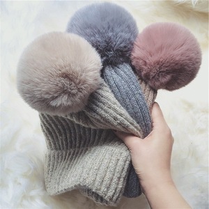 Chất Lượng Cao Mùa Đông Ấm Áp Mũ Dày Len Dệt Kim Phụ Nữ <span class=keywords><strong>Hat</strong></span> Mùa Đông Beanie Mũ Với <span class=keywords><strong>Pom</strong></span> - Product Image 1
