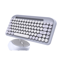 Clavier et souris sans fil 2,4 G ultra-minces OEM 84 touches avec emplacement tablette/téléphone – Mini ensemble en stock