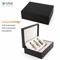 Boîte cadeau de luxe personnalisée en MDF pour parfums, avec couvercle rabattable, emballage multi-flacons, finition brillante faite à la main, gravure de logo personnalisée