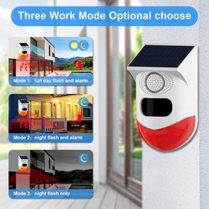 Alarme solaire sans fil 433MHZ avec détecteur de mouvement Sirène de sécurité extérieure 120dB Son fort Alarme solaire pour la faune sauvage - Product Image 4