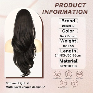 Extensiones de Cabello Sintético de Fibra de Alta Temperatura para <span class=keywords><strong>Mujer</strong></span>, Estilo Cruzado FX-HA19, Rizo Grande Natural, Cola de Caballo con Cordón, Peluca al por Mayor - Product Image 2