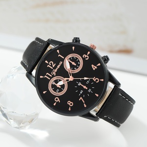 Men's <strong>Fashionable</strong> Business Cool Round Pointer Quartz <strong>Watch</strong> With 4pcs Leather Bracelets - Product Image 3
