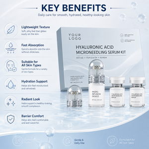 Sérum Microneedle Hydratant en Profondeur Anti-Âge Réparateur de Barrière Cutanée pour Tous Types de Peaux, Marque Privée OEM, Kit de Sérum Microneedle à l'Acide Hyaluronique - Product Image 4