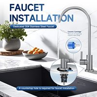 Penyaring air wastafel Alkaline, pemurni air Manual 28000 galon 1100 tingkat aliran GPD, sistem pemurni air rumah tangga