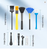 Kit de 10 brosses de nettoyage portables sans fil à poignée en plastique et poils synthétiques pour ordinateur portable, clavier, voiture et téléphone - Élimination des poussières