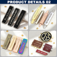 Plaques nominatives personnalisées en alliage d'or, d'argent et de zinc, logos de marque, étiquettes de vêtements, étiquettes métalliques, accessoires de sac, plaque nominative fabriquée par procédé de moulage