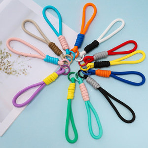 Cordon porte-clés court tressé en polyester avec mousqueton, corde anti-perte durable, plusieurs couleurs, pour clés et bijoux DIY - Product Image 1