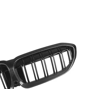Parrilla Delantera de Fibra de Carbono Real para BMW Serie 3 Sedán Touring G20 G21 Pre-LCI 2019-IN - Product Image 5